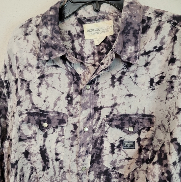 Denim and Supply by Ralph Lauren Viscose Pearl Snap Western Blouse Size M - Picture 3 of 10